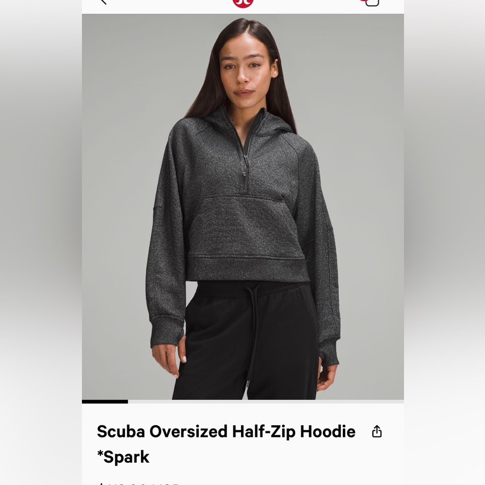 Lululemon Scuba Oversized Half-zip Hoodie  *Spark Black/silver